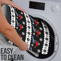 Skiing Snowflake Christmas Bathroom Set Xmas Holiday Patterns - Wonder Print Shop