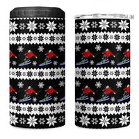 Skiing Snowflake Christmas 4 in 1 Can Cooler Tumbler Xmas Holiday Patterns - Wonder Print Shop