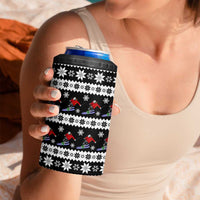 Skiing Snowflake Christmas 4 in 1 Can Cooler Tumbler Xmas Holiday Patterns - Wonder Print Shop