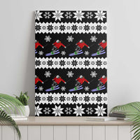 Skiing Snowflake Christmas Canvas Wall Art Xmas Holiday Patterns - Wonder Print Shop