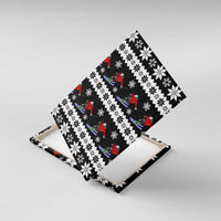 Skiing Snowflake Christmas Canvas Wall Art Xmas Holiday Patterns - Wonder Print Shop