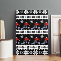 Skiing Snowflake Christmas Canvas Wall Art Xmas Holiday Patterns - Wonder Print Shop