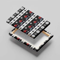 Skiing Snowflake Christmas Canvas Wall Art Xmas Holiday Patterns - Wonder Print Shop