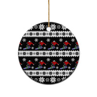 Skiing Snowflake Christmas Ceramic Ornament Xmas Holiday Patterns - Wonder Print Shop