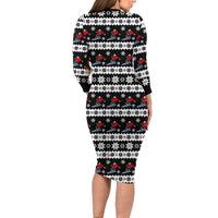 Skiing Snowflake Christmas Family Matching Long Sleeve Bodycon Dress and Hawaiian Shirt Xmas Holiday Patterns - Wonder Print Shop