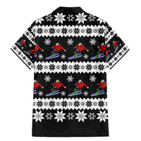 Skiing Snowflake Christmas Family Matching Mermaid Dress and Hawaiian Shirt Xmas Holiday Patterns - Wonder Print Shop