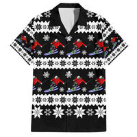 Skiing Snowflake Christmas Family Matching Short Sleeve Bodycon Dress and Hawaiian Shirt Xmas Holiday Patterns - Wonder Print Shop