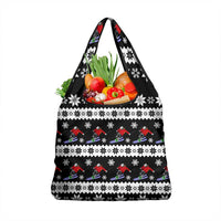 Skiing Snowflake Christmas Grocery Bag Xmas Holiday Patterns - Wonder Print Shop