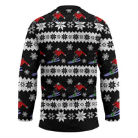 Skiing Snowflake Christmas Hockey Jersey Xmas Holiday Patterns - Wonder Print Shop