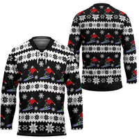 Skiing Snowflake Christmas Hockey Jersey Xmas Holiday Patterns - Wonder Print Shop