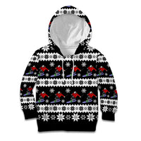 Skiing Snowflake Christmas Kid Hoodie Xmas Holiday Patterns - Wonder Print Shop