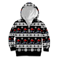 Skiing Snowflake Christmas Kid Hoodie Xmas Holiday Patterns - Wonder Print Shop