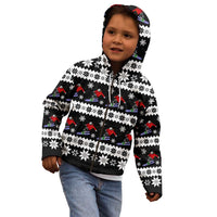 Skiing Snowflake Christmas Kid Hoodie Xmas Holiday Patterns - Wonder Print Shop
