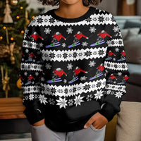 Skiing Snowflake Christmas Kid Ugly Christmas Sweater Xmas Holiday Patterns - Wonder Print Shop