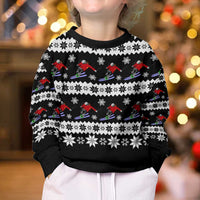 Skiing Snowflake Christmas Kid Ugly Christmas Sweater Xmas Holiday Patterns - Wonder Print Shop