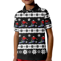 Skiing Snowflake Christmas Kid Polo Shirt Xmas Holiday Patterns - Wonder Print Shop