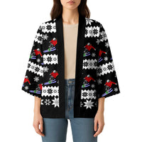 Skiing Snowflake Christmas Kimono Xmas Holiday Patterns - Wonder Print Shop