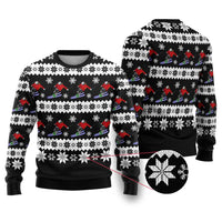 Skiing Snowflake Christmas Ugly Christmas Sweater Xmas Holiday Patterns - Wonder Print Shop