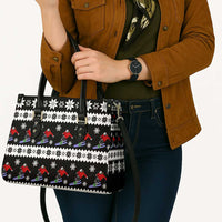 Skiing Snowflake Christmas Leather Bag Xmas Holiday Patterns - Wonder Print Shop