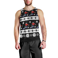 Skiing Snowflake Christmas Men Tank Top Xmas Holiday Patterns - Wonder Print Shop