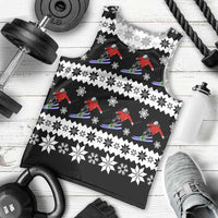 Skiing Snowflake Christmas Men Tank Top Xmas Holiday Patterns - Wonder Print Shop