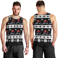 Skiing Snowflake Christmas Men Tank Top Xmas Holiday Patterns - Wonder Print Shop