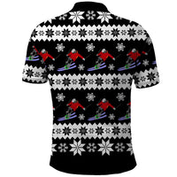 Skiing Snowflake Christmas Polo Shirt Xmas Holiday Patterns - Wonder Print Shop