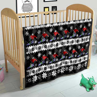 Skiing Snowflake Christmas Quilt Xmas Holiday Patterns - Wonder Print Shop