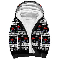 Skiing Snowflake Christmas Sherpa Hoodie Xmas Holiday Patterns - Wonder Print Shop
