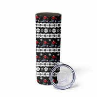 Skiing Snowflake Christmas Skinny Tumbler Xmas Holiday Patterns - Wonder Print Shop