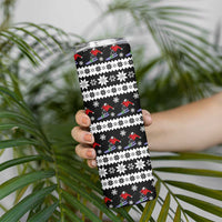 Skiing Snowflake Christmas Skinny Tumbler Xmas Holiday Patterns - Wonder Print Shop