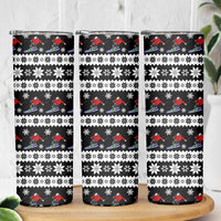 Skiing Snowflake Christmas Skinny Tumbler Xmas Holiday Patterns - Wonder Print Shop