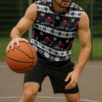 Skiing Snowflake Christmas Sleeveless Hoodie Xmas Holiday Patterns - Wonder Print Shop