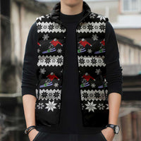 Skiing Snowflake Christmas Sleeveless Puffer Jacket Xmas Holiday Patterns - Wonder Print Shop