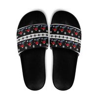 Skiing Snowflake Christmas Slide Sandals Xmas Holiday Patterns - Wonder Print Shop