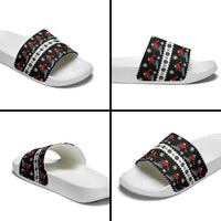 Skiing Snowflake Christmas Slide Sandals Xmas Holiday Patterns - Wonder Print Shop