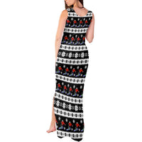 Skiing Snowflake Christmas Tank Maxi Dress Xmas Holiday Patterns - Wonder Print Shop