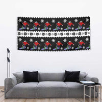 Skiing Snowflake Christmas Tapestry Xmas Holiday Patterns - Wonder Print Shop