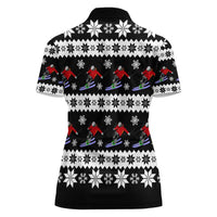 Skiing Snowflake Christmas Women Polo Shirt Xmas Holiday Patterns - Wonder Print Shop