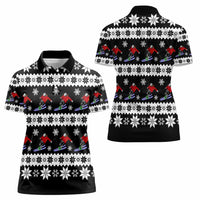 Skiing Snowflake Christmas Women Polo Shirt Xmas Holiday Patterns - Wonder Print Shop