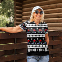 Skiing Snowflake Christmas Women Polo Shirt Xmas Holiday Patterns - Wonder Print Shop