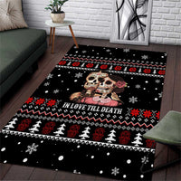 Skull Couple Christmas Area Rug Xmas Holiday Patterns - Wonder Print Shop