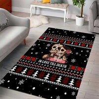 Skull Couple Christmas Area Rug Xmas Holiday Patterns - Wonder Print Shop