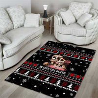 Skull Couple Christmas Area Rug Xmas Holiday Patterns - Wonder Print Shop