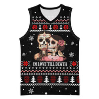 Skull Couple Christmas Basketball Jersey Xmas Holiday Patterns - Wonder Print Shop