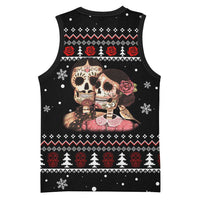 Skull Couple Christmas Basketball Jersey Xmas Holiday Patterns - Wonder Print Shop