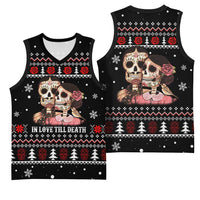 Skull Couple Christmas Basketball Jersey Xmas Holiday Patterns - Wonder Print Shop