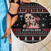 Skull Couple Christmas Beach Blanket Xmas Holiday Patterns - Wonder Print Shop
