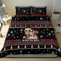 Skull Couple Christmas Bedding Set Xmas Holiday Patterns - Wonder Print Shop