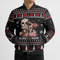 Skull Couple Christmas Bomber Puffer Jacket Xmas Holiday Patterns - Wonder Print Shop